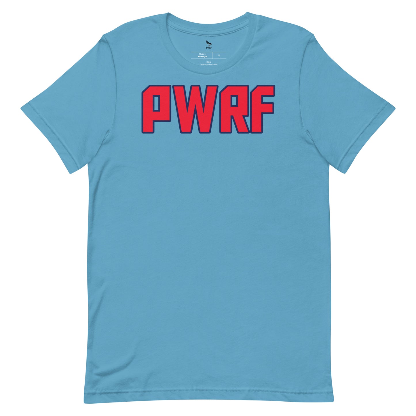 Unisex T-Shirt PWRF Red with Blue Edge