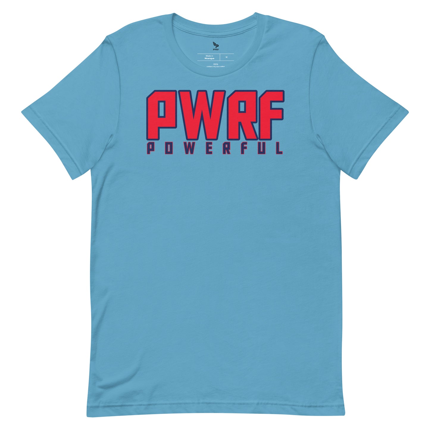 Unisex T-Shirt PWRF POWERFUL Red with Blue Edge