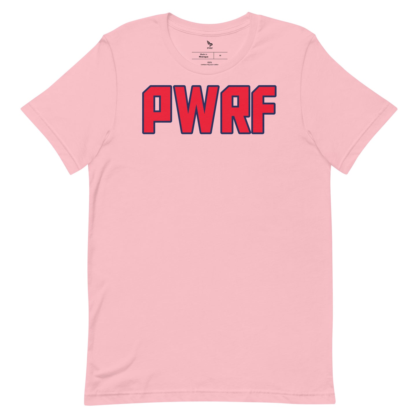 Unisex T-Shirt PWRF Red with Blue Edge