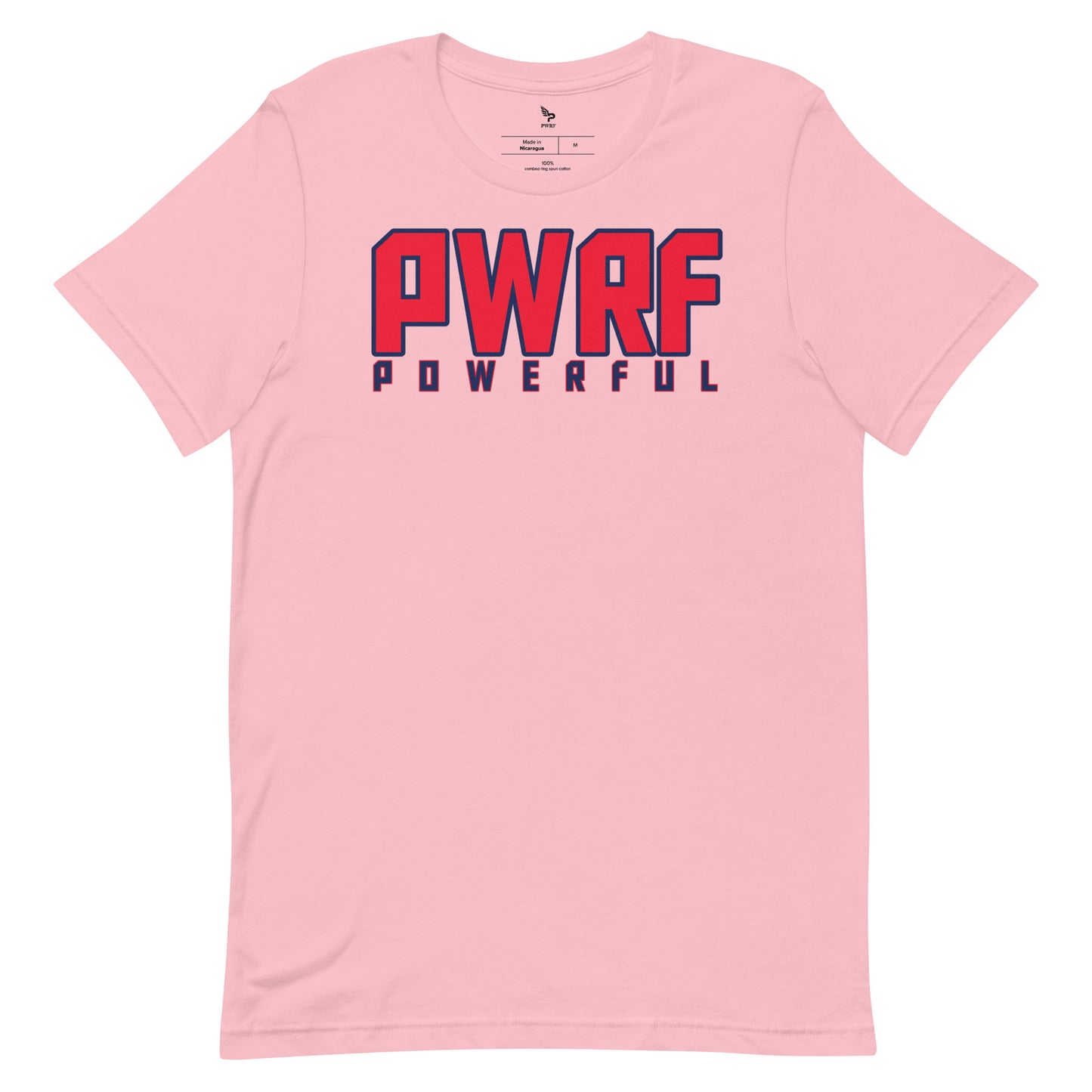 Unisex T-Shirt PWRF POWERFUL Red with Blue Edge