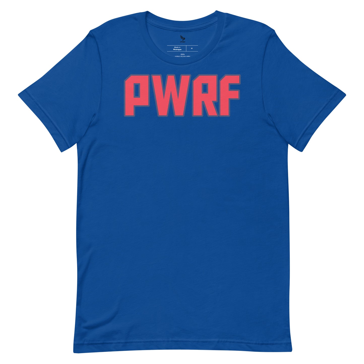 Unisex T-Shirt PWRF Red with Blue Edge