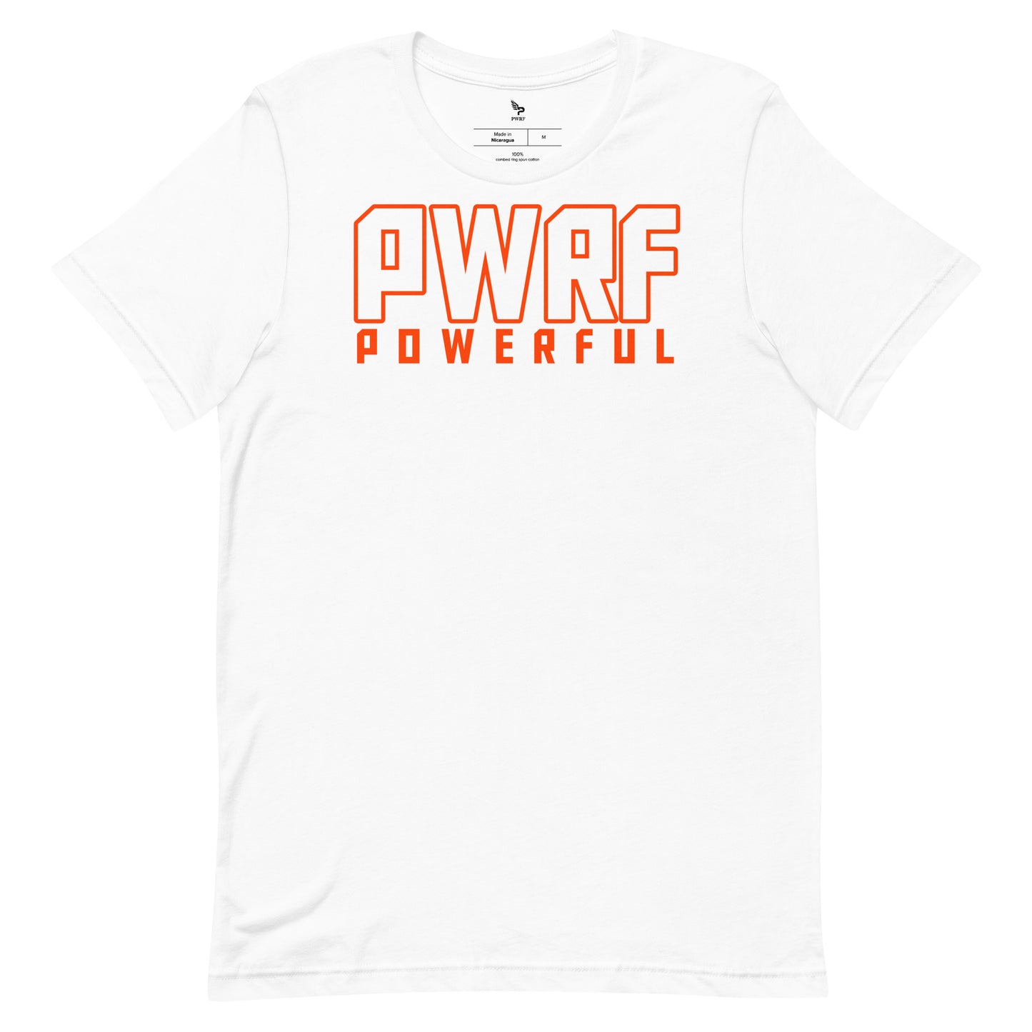 Unisex T-Shirt PWRF POWERFUL Orange White & Orange