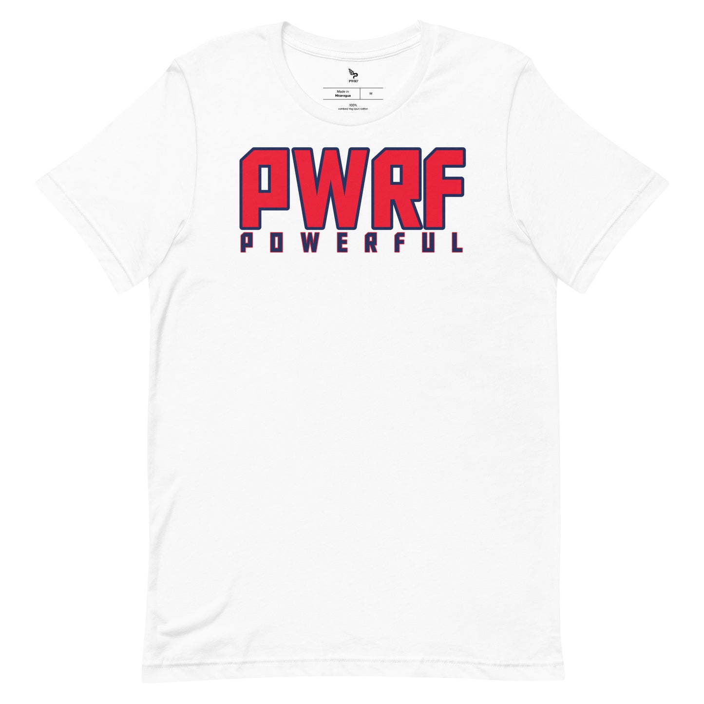 Unisex T-Shirt PWRF POWERFUL Red with Blue Edge