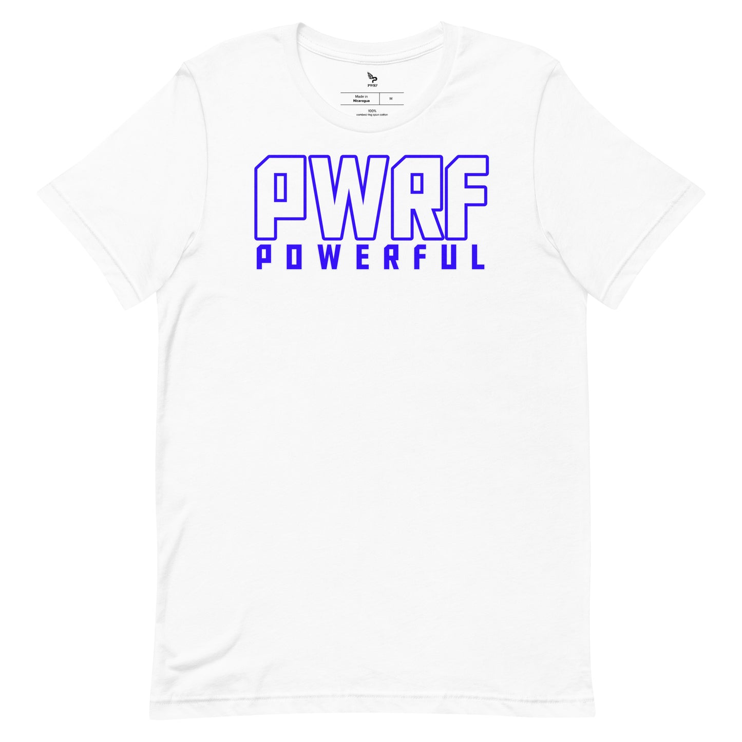 Unisex T-Shirt PWRF POWERFUL White & Blue