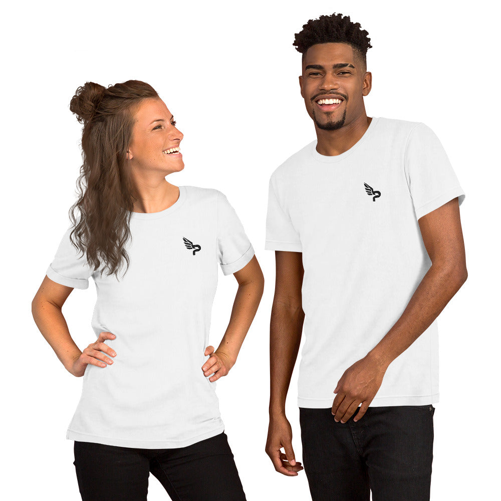 Unisex Short-Sleeve T-Shirt Embroidered Black Logo