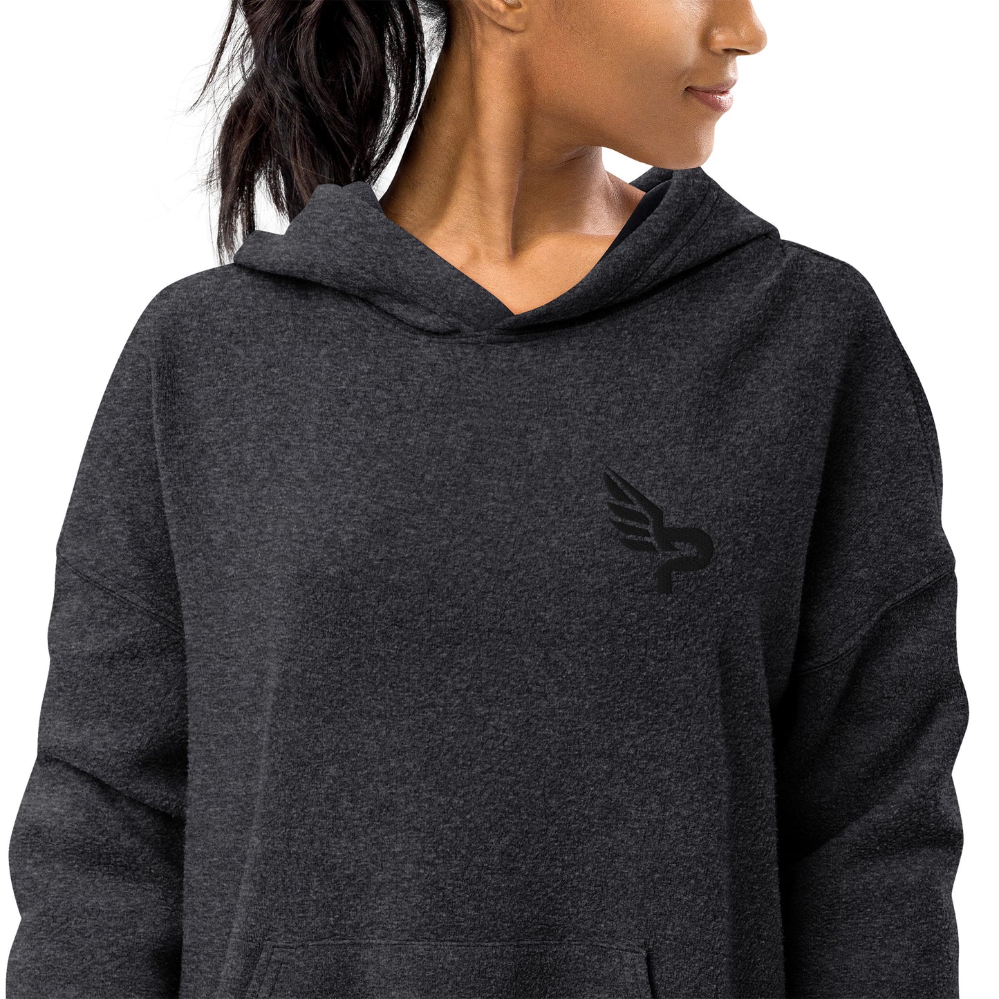 Women's PWRF Brand Embroidered Unisex Sueded Fleece Hoodie