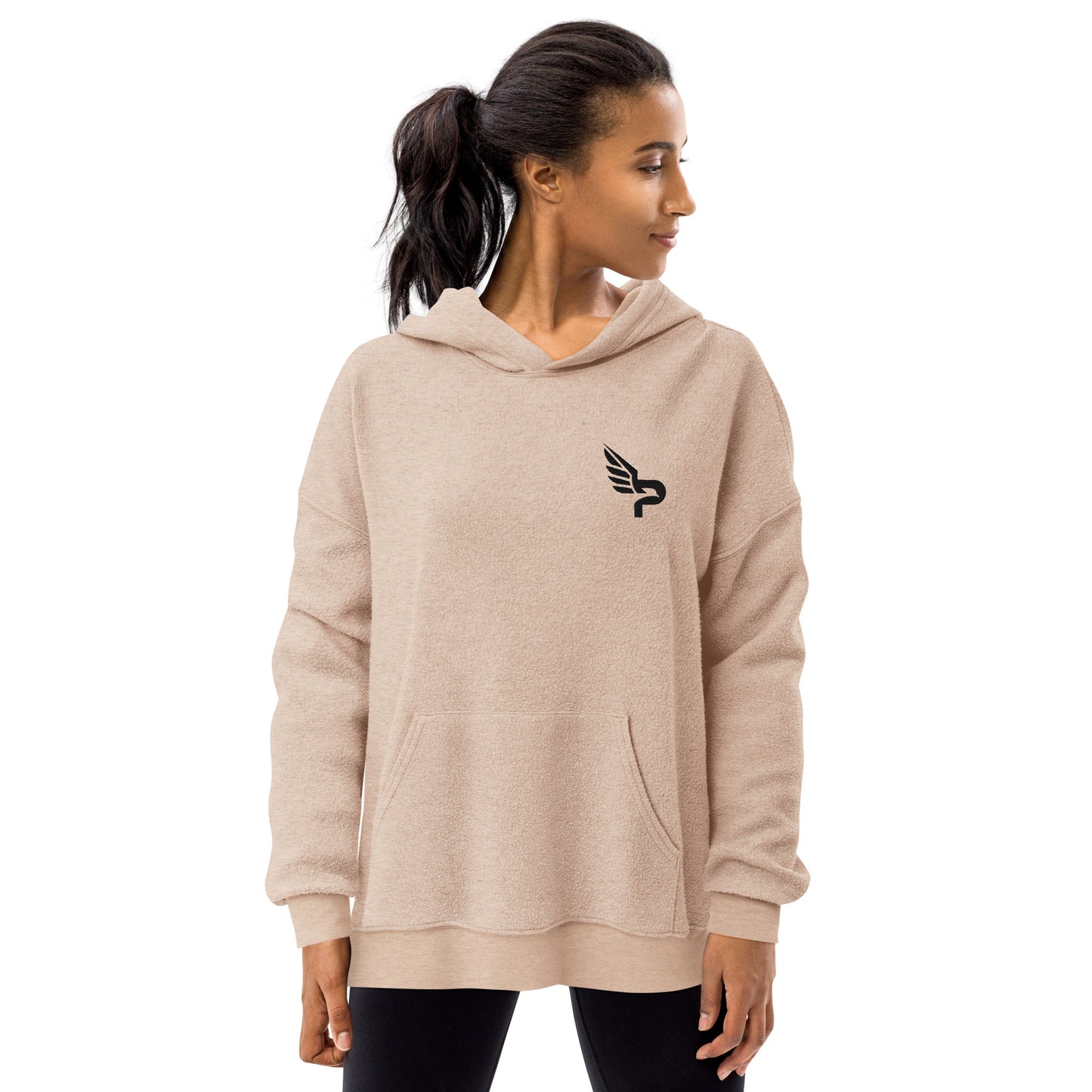 Women's PWRF Brand Embroidered Unisex Sueded Fleece Hoodie