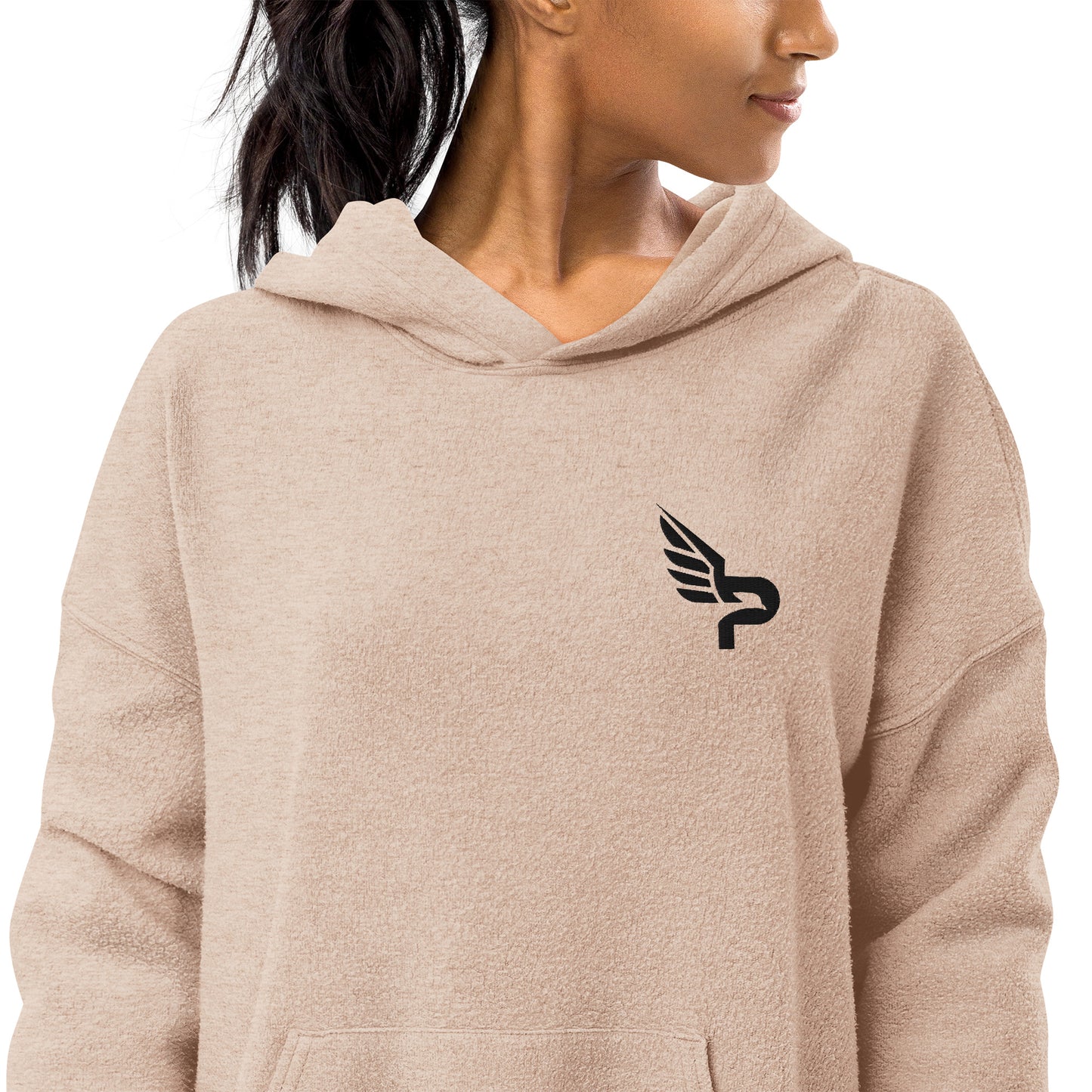 Women's PWRF Brand Embroidered Unisex Sueded Fleece Hoodie