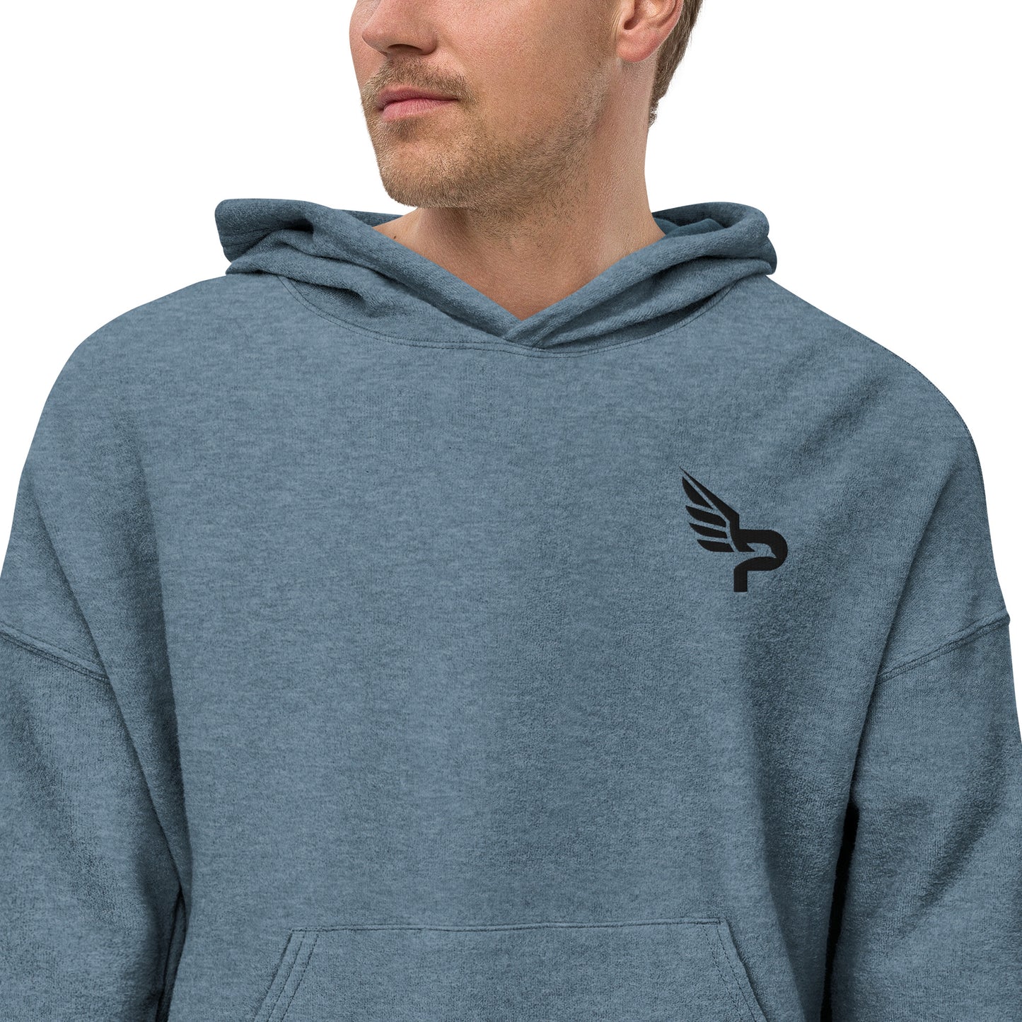 Men's PWRF Brand Embroidered Unisex Sueded Fleece Hoodie