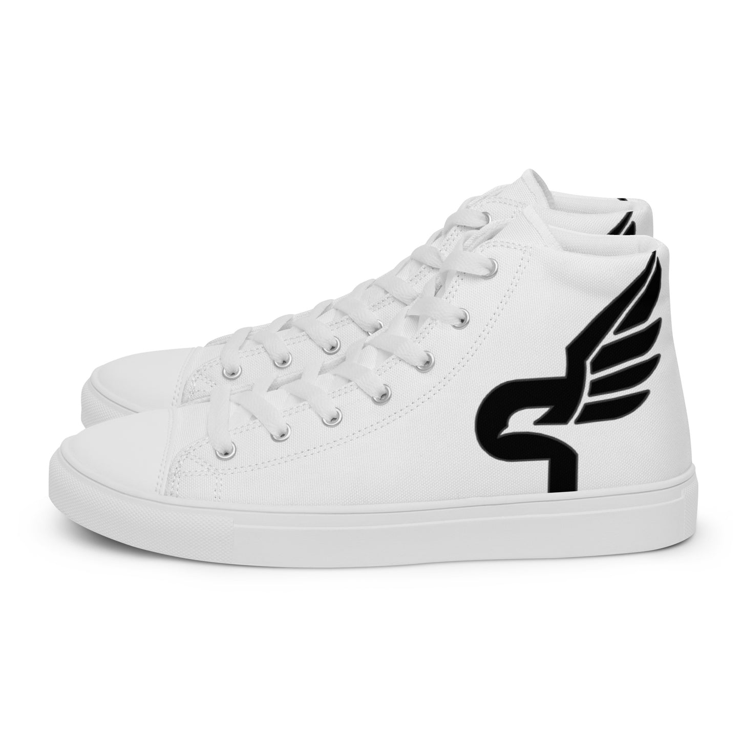 Women’s PWRF Brand Black Logo High Top Canvas Shoes