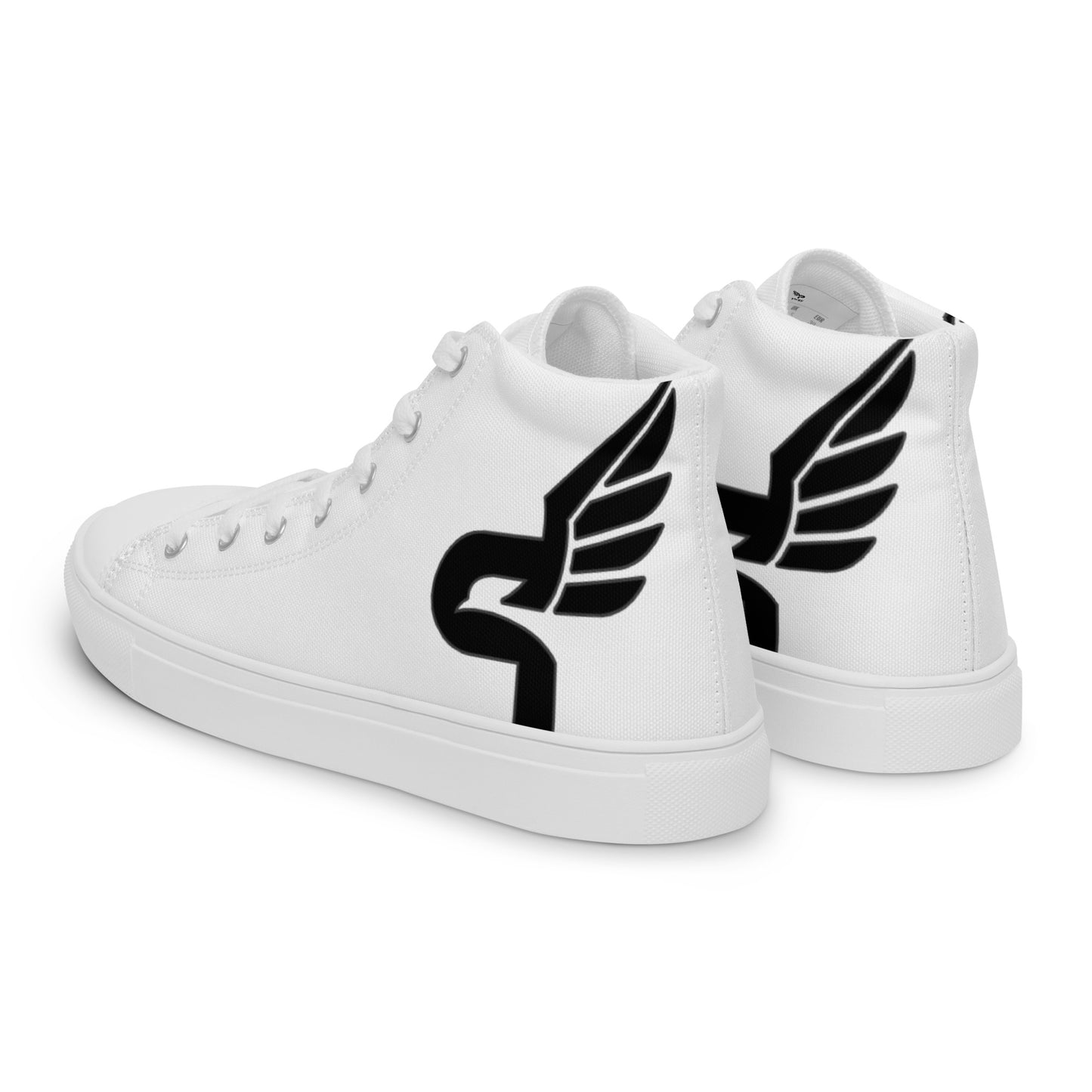 Women’s PWRF Brand Black Logo High Top Canvas Shoes