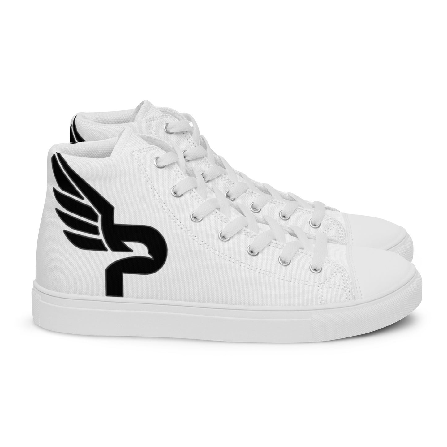 Women’s PWRF Brand Black Logo High Top Canvas Shoes