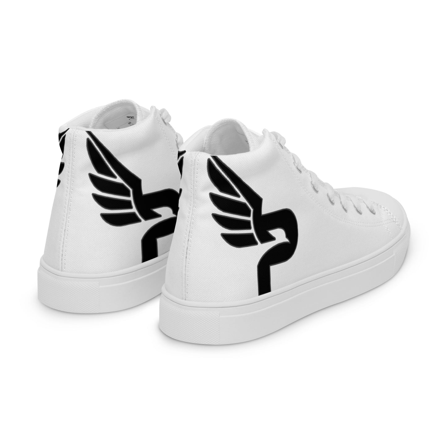 Women’s PWRF Brand Black Logo High Top Canvas Shoes