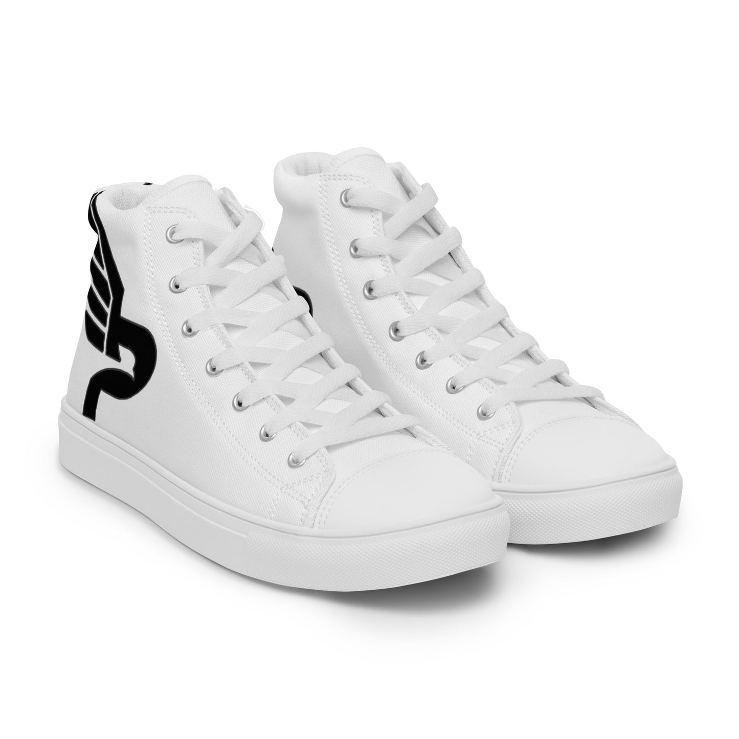 Women’s PWRF Brand Black Logo High Top Canvas Shoes