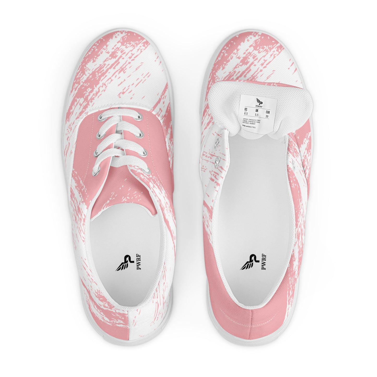 Women's Pink Pattern Women’s Lace-up Canvas Shoes