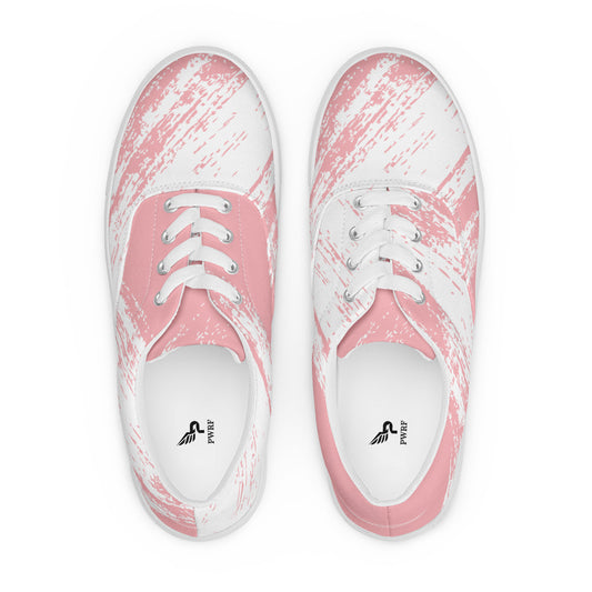 Women's Pink Pattern Women’s Lace-up Canvas Shoes