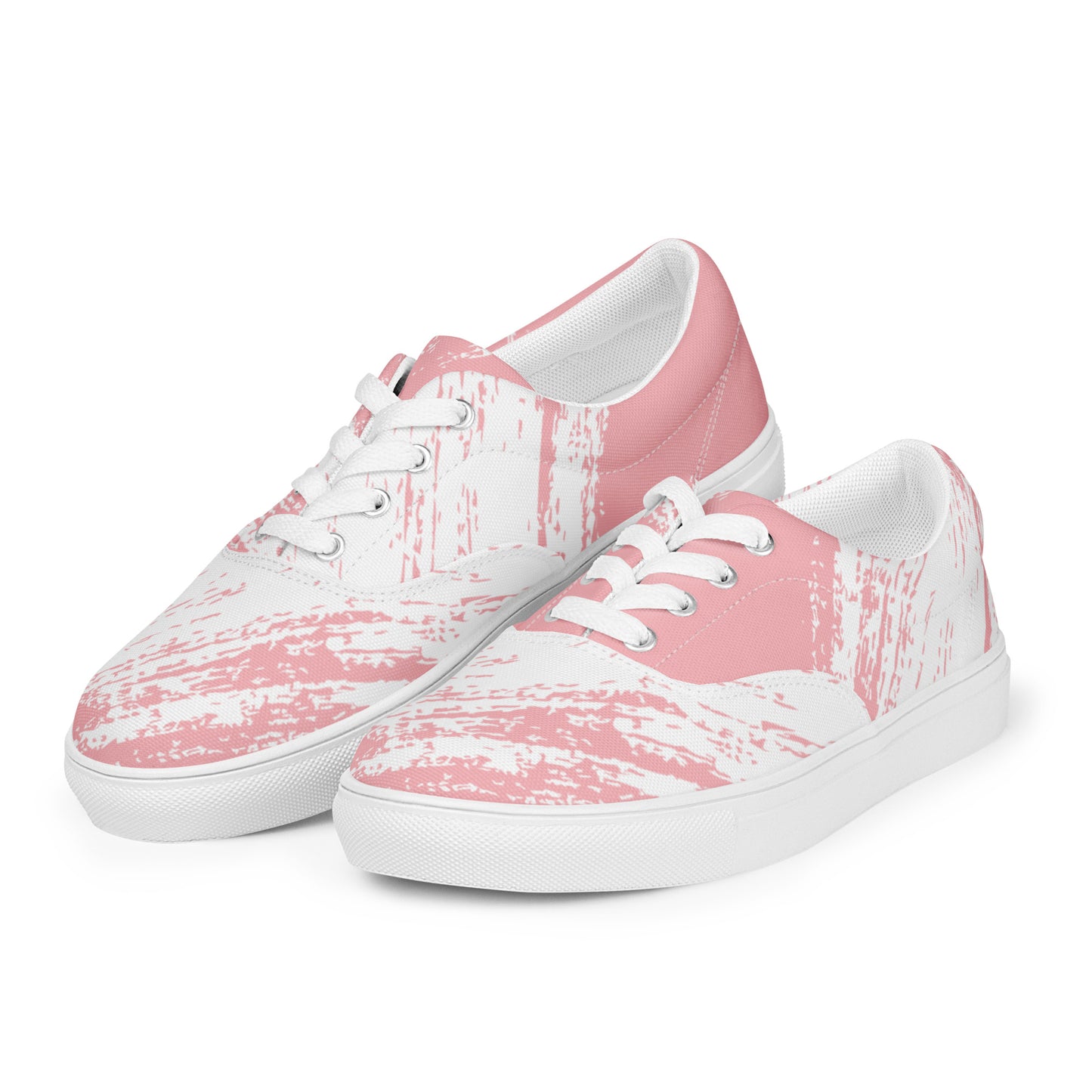 Women's Pink Pattern Women’s Lace-up Canvas Shoes