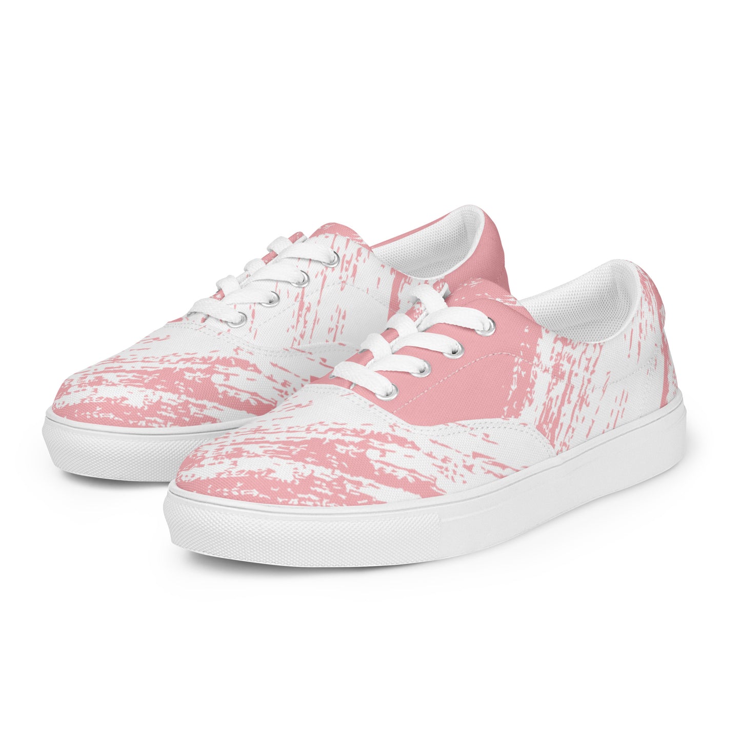 Women's Pink Pattern Women’s Lace-up Canvas Shoes