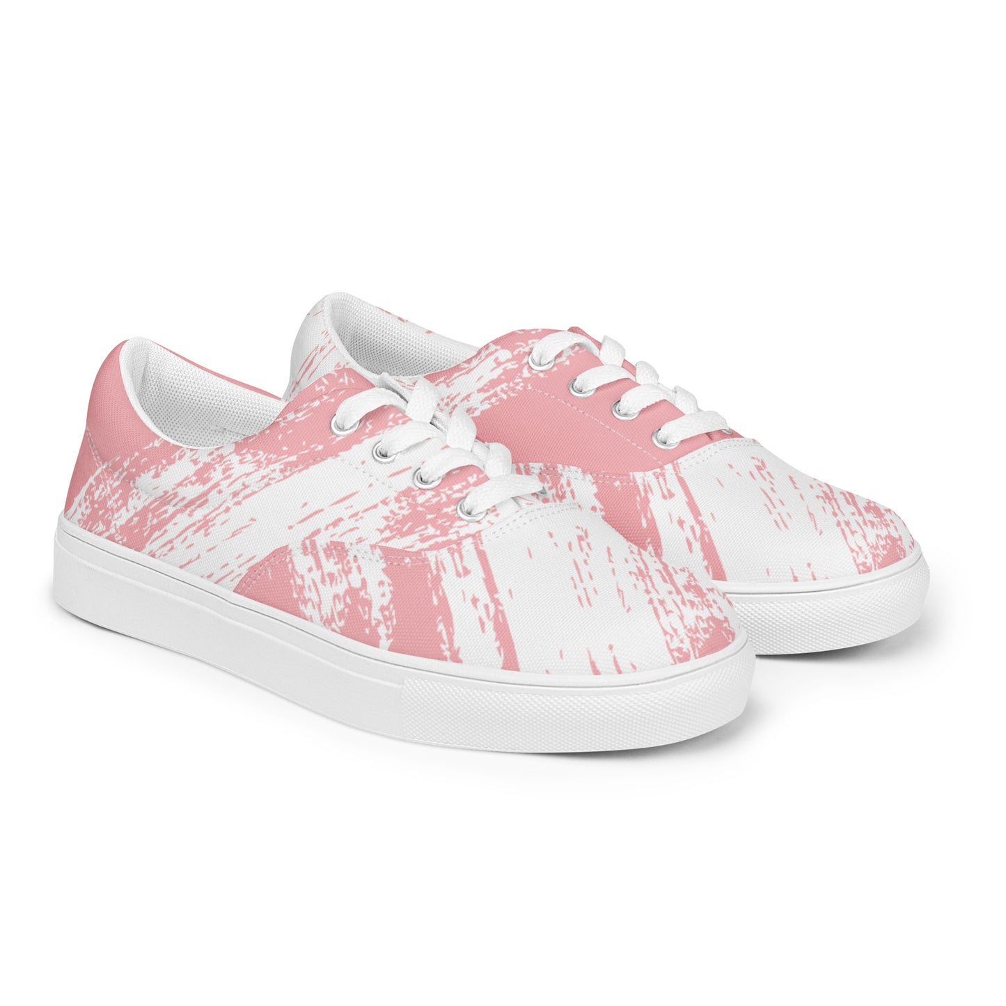 Women's Pink Pattern Women’s Lace-up Canvas Shoes