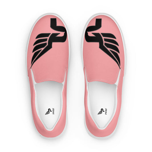 Women’s PWRF Brand Logo on Pink Slip-on Canvas Shoes