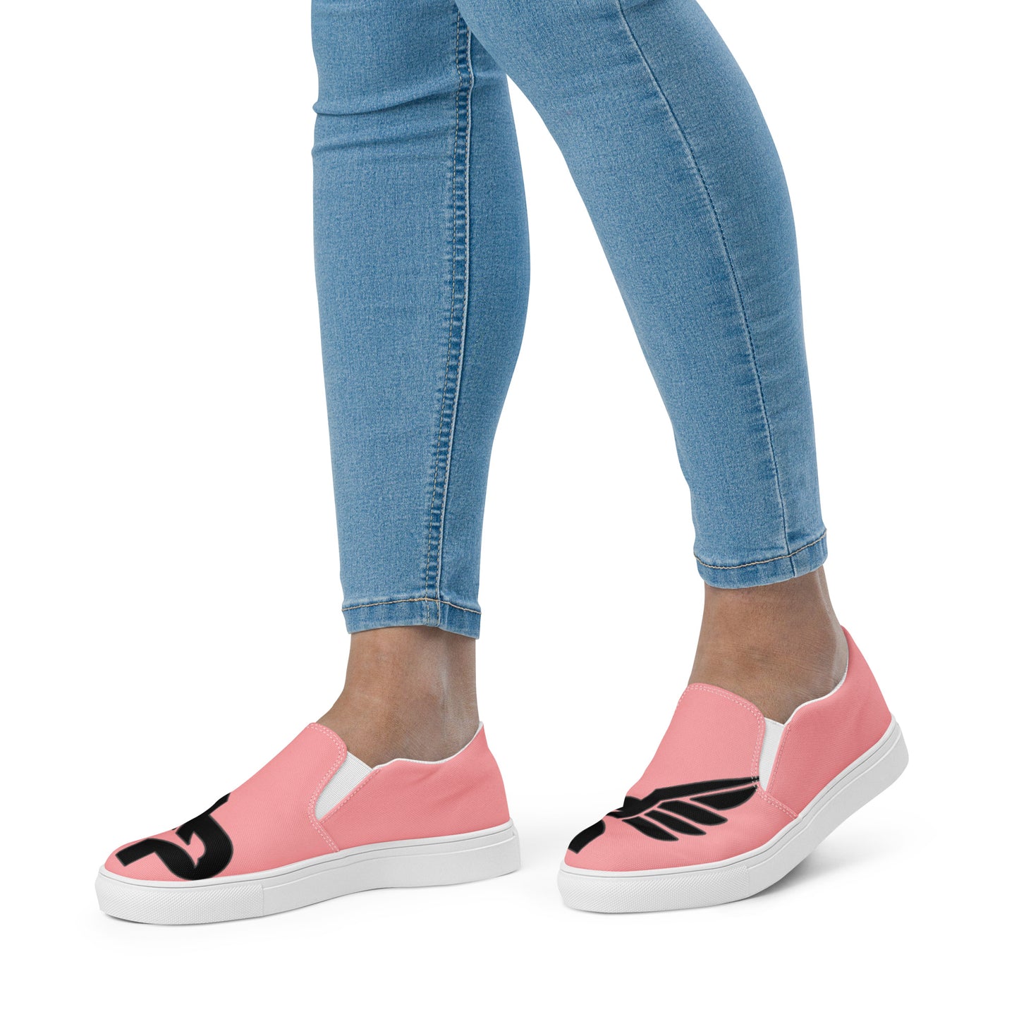 Women’s PWRF Brand Logo on Pink Slip-on Canvas Shoes